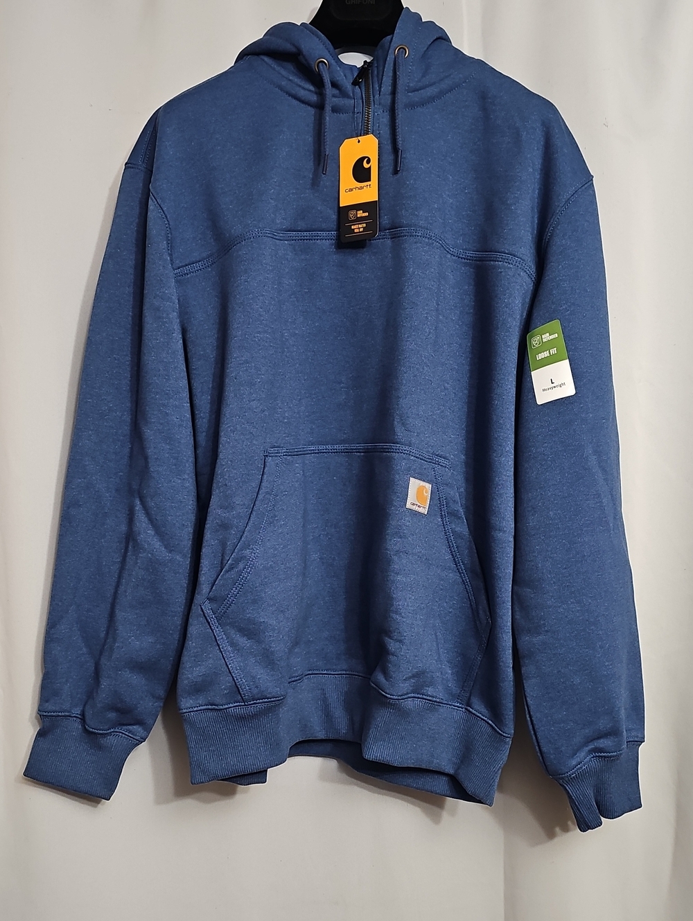 Carhartt Quarter Zip Rain Defender Loose Fit Heavyweight Men's Large Blue NWT